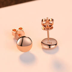 925 sterling silver simple round shape studs earrings