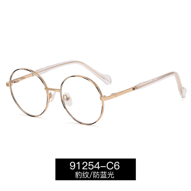 Concise metal rim round shape reading glasses
