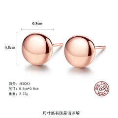 925 sterling silver simple round shape studs earrings