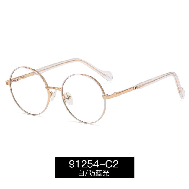 Concise metal rim round shape reading glasses