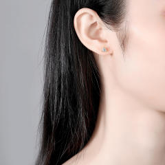 Mini triangle crystal sterling silver studs earrings