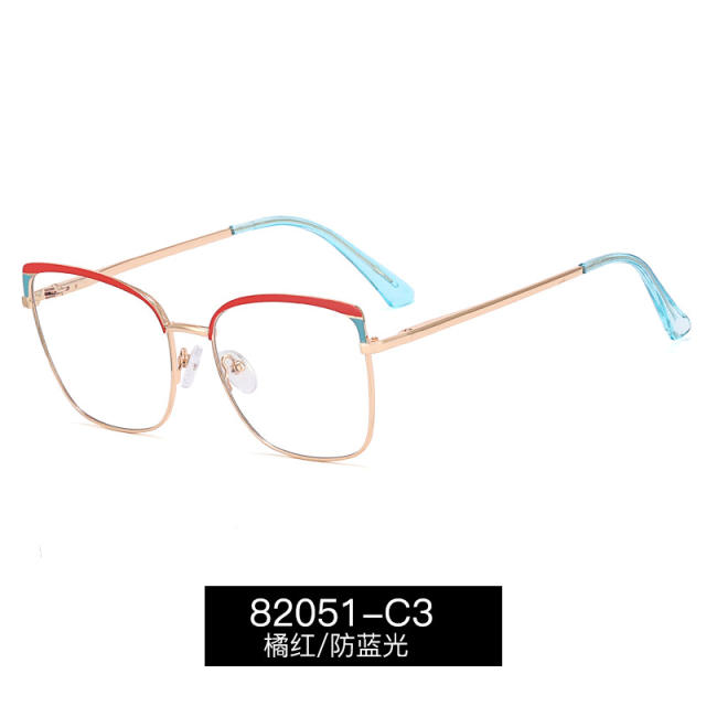 Vintage colorful metal rim blue light reading glasses