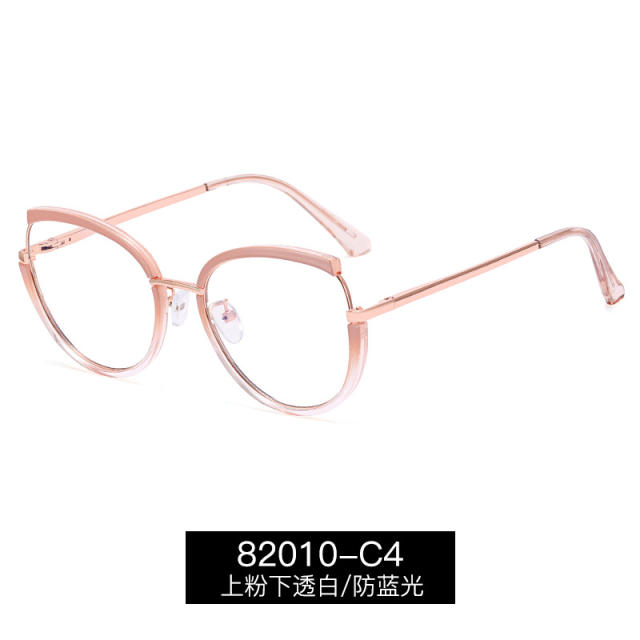 Occident fashion metal rim blue light reading glasses