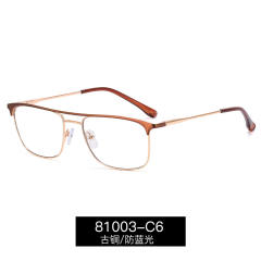 Metal rim blue light reading glasses for men