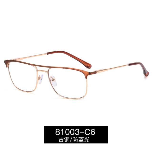 Metal rim blue light reading glasses for men