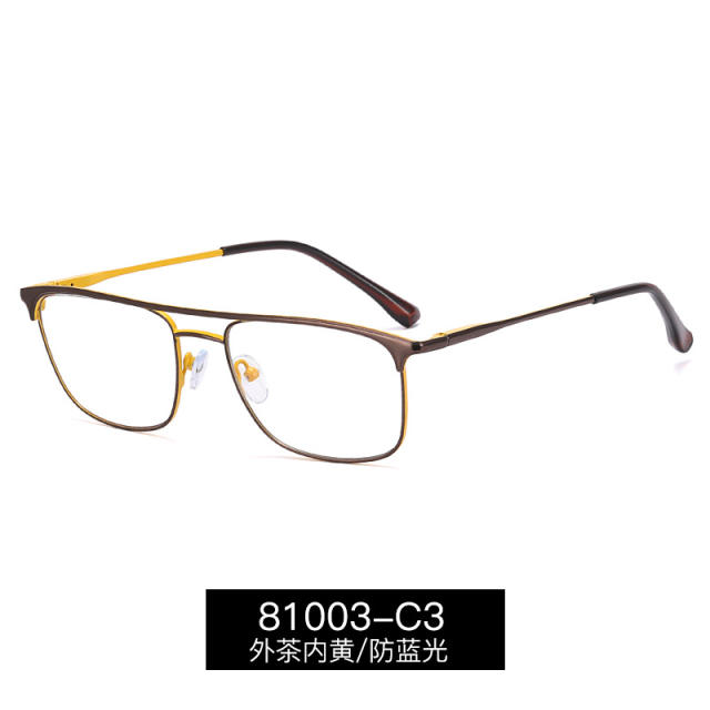 Metal rim blue light reading glasses for men