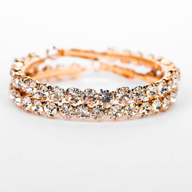 Personality diamond hoop earrings