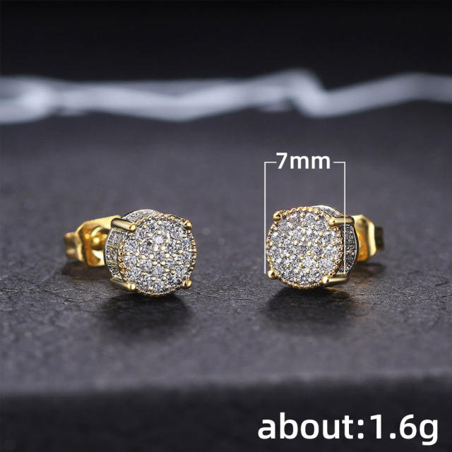 Occident fashion hiphop diamond studs earring for men