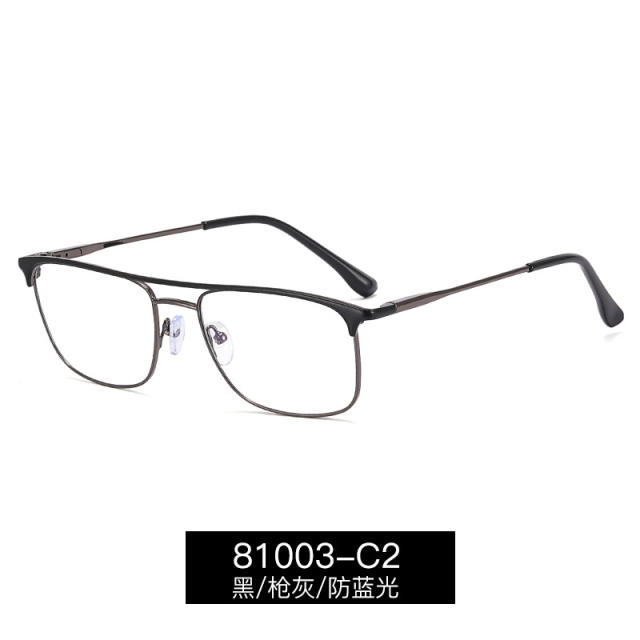Metal rim blue light reading glasses for men