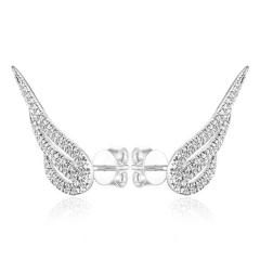 Korean fashion angel wing diamond studs earrings