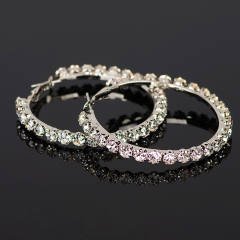 Personality diamond hoop earrings