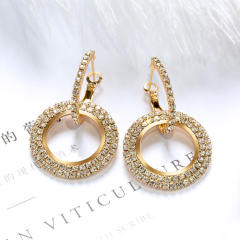 Geometric easy match diamond circle earrings