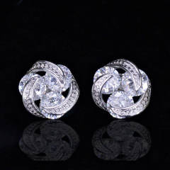 Fashionable colorful crystal beads round studs earrings
