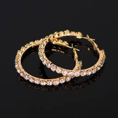 Personality diamond hoop earrings