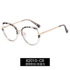 Occident fashion metal rim blue light reading glasses