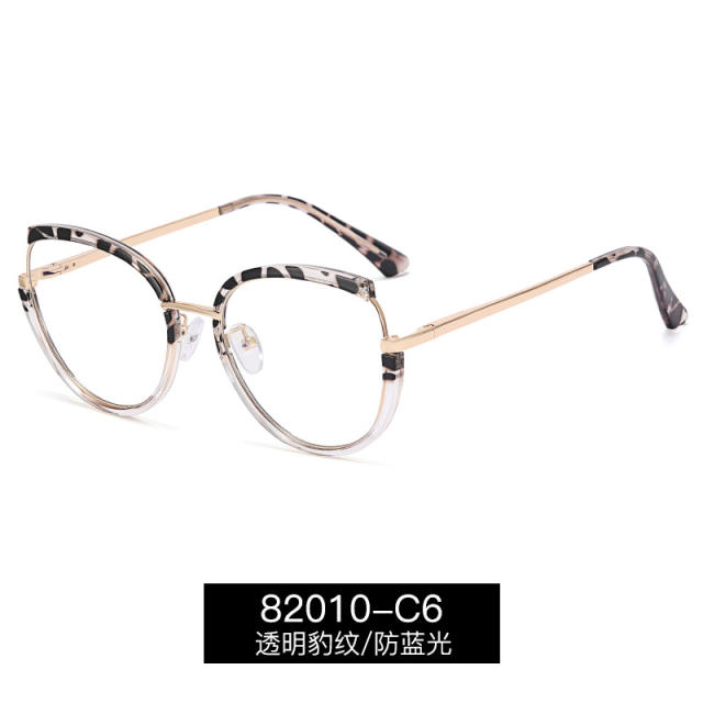 Occident fashion metal rim blue light reading glasses