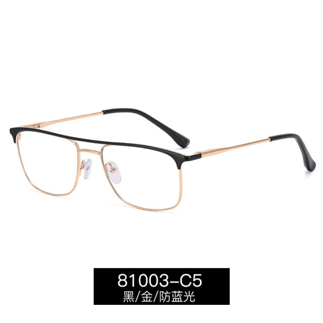 Metal rim blue light reading glasses for men