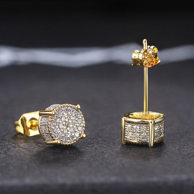 Occident fashion hiphop diamond studs earring for men
