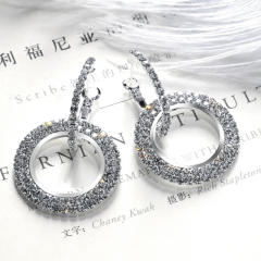 Geometric easy match diamond circle earrings