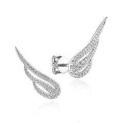 Korean fashion angel wing diamond studs earrings