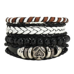 Occident fashion vintage handmade leather bracelet set for men