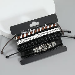 Occident fashion vintage handmade leather bracelet set for men