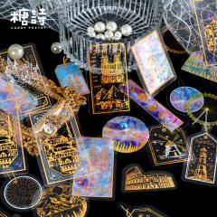 PET vintage laser stickers
