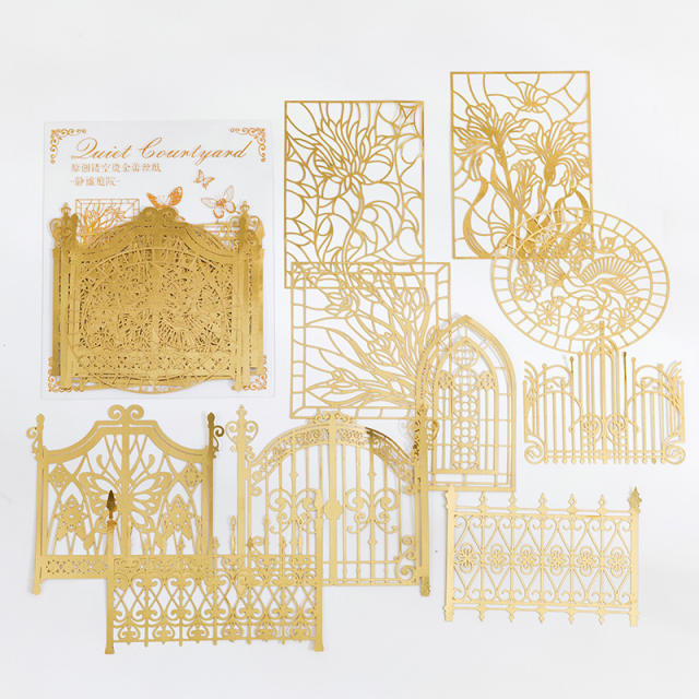 10pcs gold color stickers