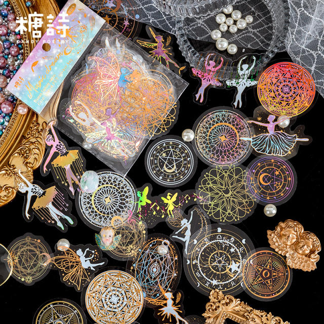 PET vintage laser stickers