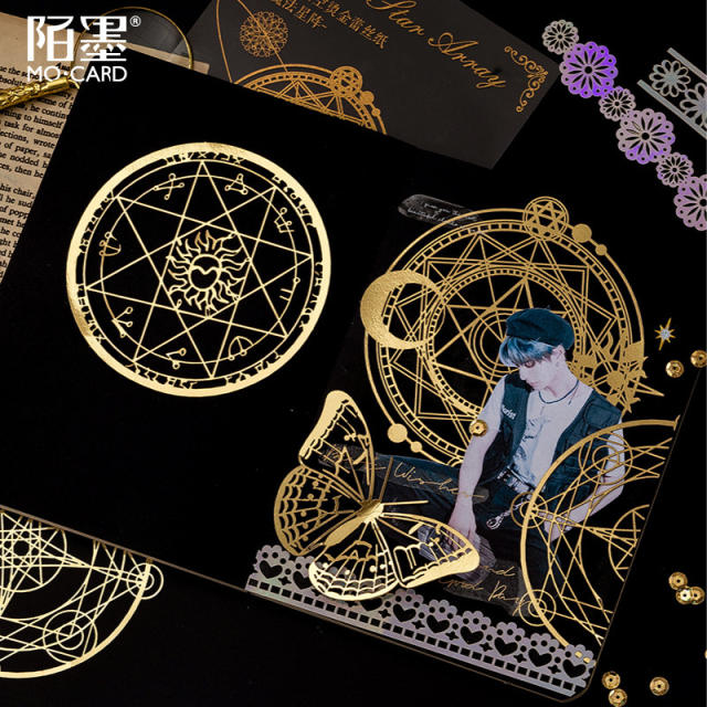 10pcs gold color stickers