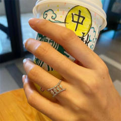 Elegant popular leaf design diamond rings for women