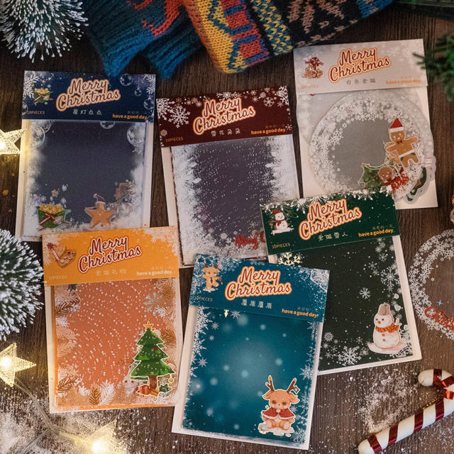 10pcs set christmas series stickers