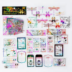PET vintage laser stickers