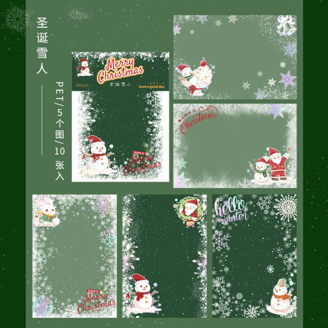 10pcs set christmas series stickers
