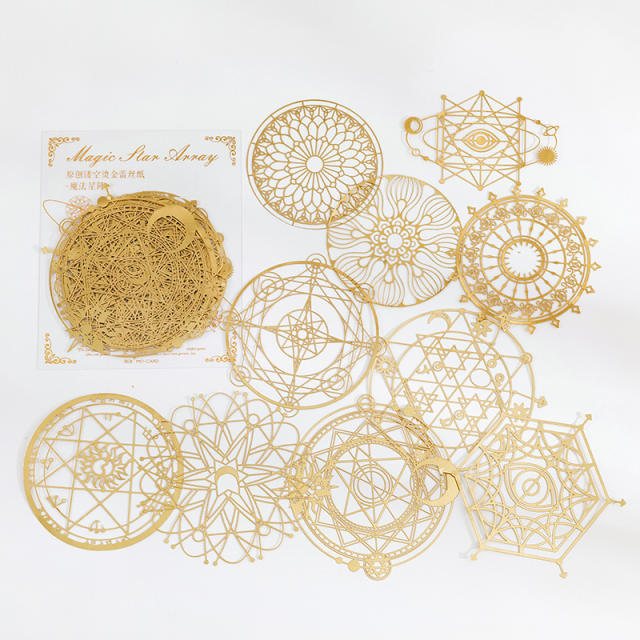 10pcs gold color stickers