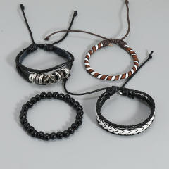 Occident fashion vintage handmade leather bracelet set for men