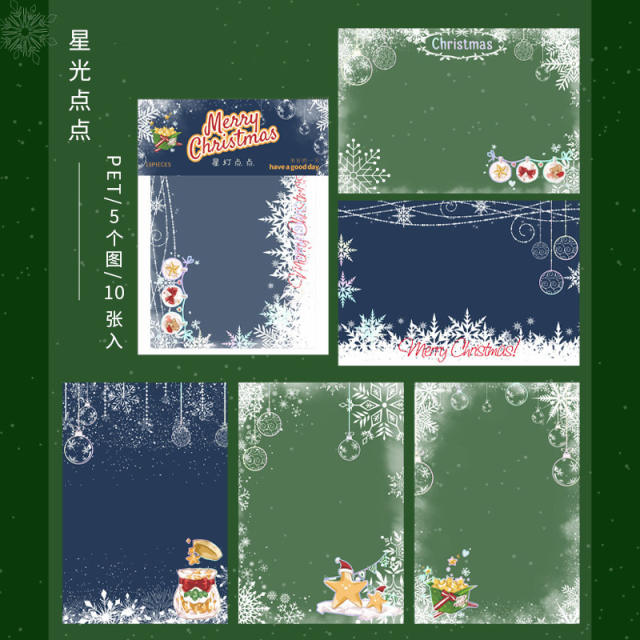 10pcs set christmas series stickers