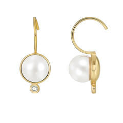 Elegant real gold plated pearl earrings