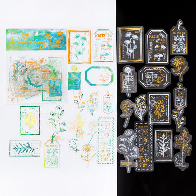 PET vintage laser stickers