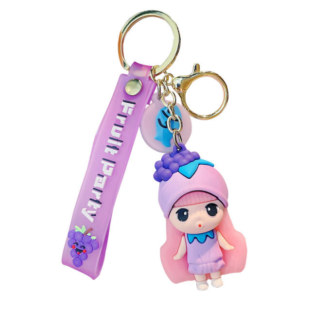 New design creative fruit girl cute keychain