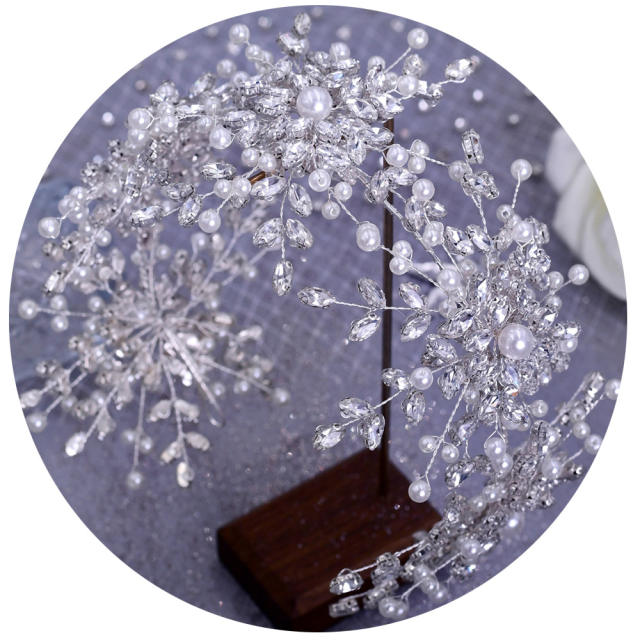 Luxury diamond snowflake wedding hair pieces