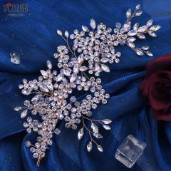 Hollow leaf pave setting crystal wedding hair pieces