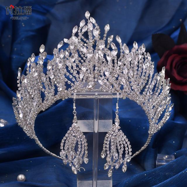 Luxury full diamond handmade wedding crown