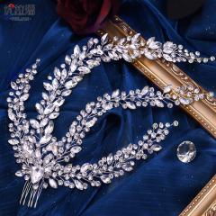 Hot sale handmade silver color crystal wedding hair combs