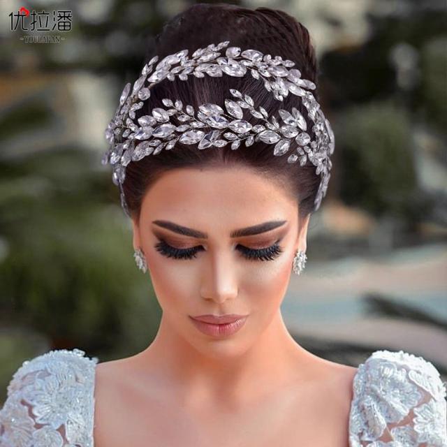 Luxury handmade pave setting diamond wedding headband