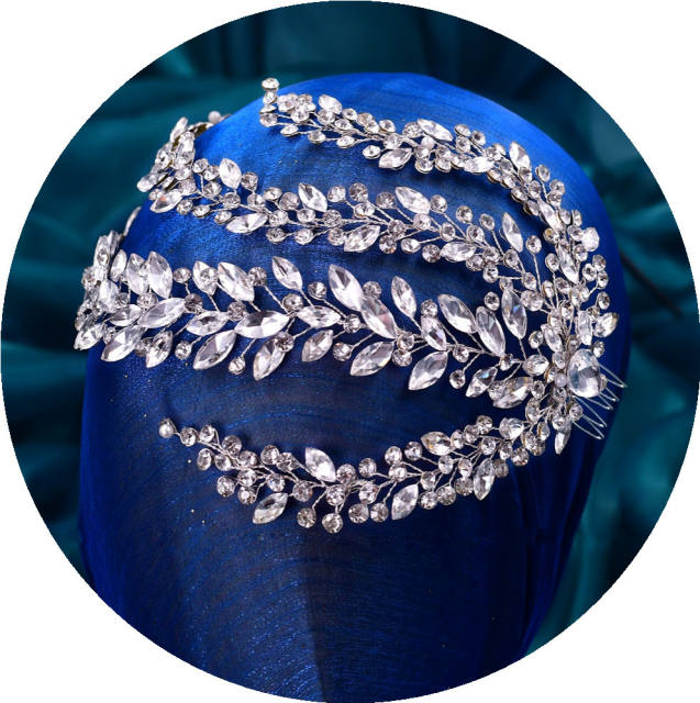Hot sale handmade silver color crystal wedding hair combs