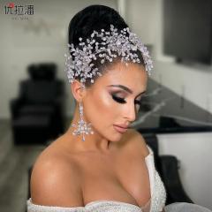 Luxury diamond snowflake wedding hair pieces