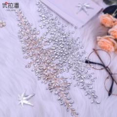 Gold color crystal wedding hair pieces