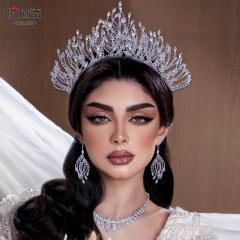 Luxury full diamond handmade wedding crown