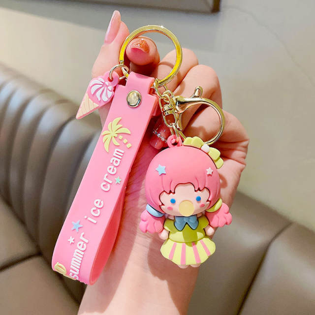 Summer bead bubble girl cute keychain
